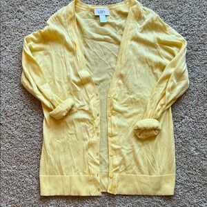 LOFT Women's Yellow Cardigan Sweater Size Small